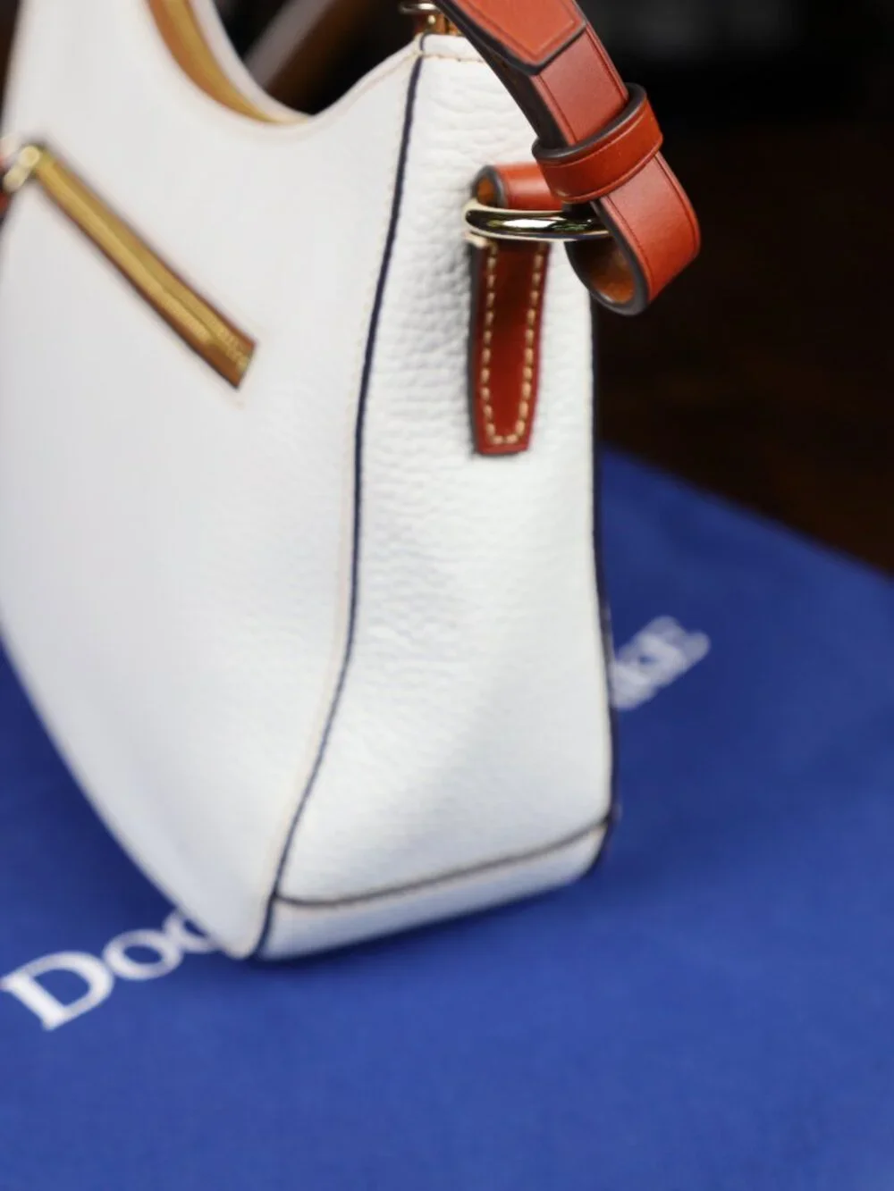 Dooney & Bourke White Pebble Grain Small Kiley Hobo (Practically New)